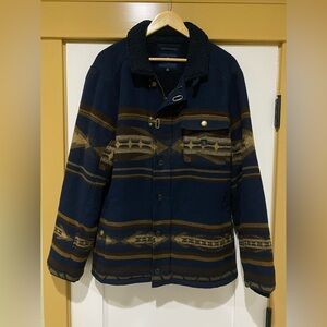 Roark axmen wool trucker style jacket Aztec Pendleton print. Mens XL